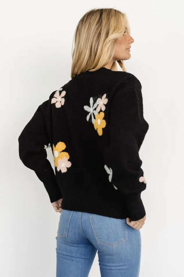 Baltic Born Sweaters Women Roxy Sweater Black Flower Baltic Born Sweaters Women Roxy Sweater Black Flower