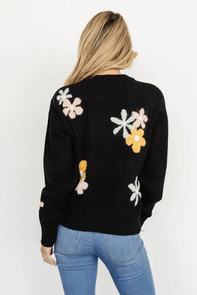 Baltic Born Sweaters Women Roxy Sweater Black Flower Baltic Born Sweaters Women Roxy Sweater Black Flower