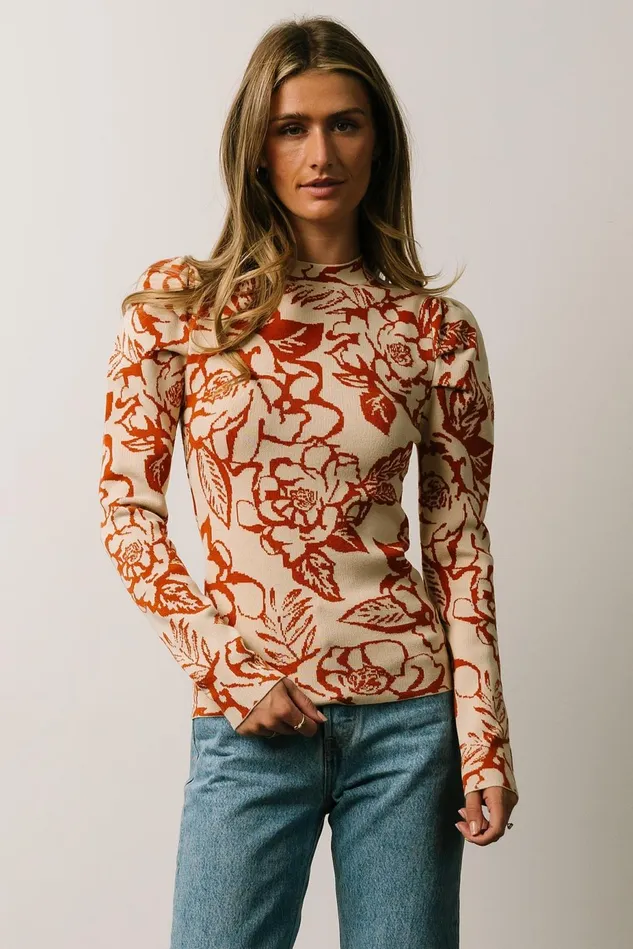Baltic Born Sweaters Women Sebastian Sweater Rust Multi Baltic Born Sweaters Women Sebastian Sweater Rust Multi