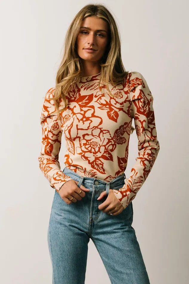 Baltic Born Sweaters Women Sebastian Sweater Rust Multi Baltic Born Sweaters Women Sebastian Sweater Rust Multi