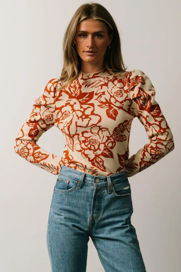 Baltic Born Sweaters Women Sebastian Sweater Rust Multi Baltic Born Sweaters Women Sebastian Sweater Rust Multi