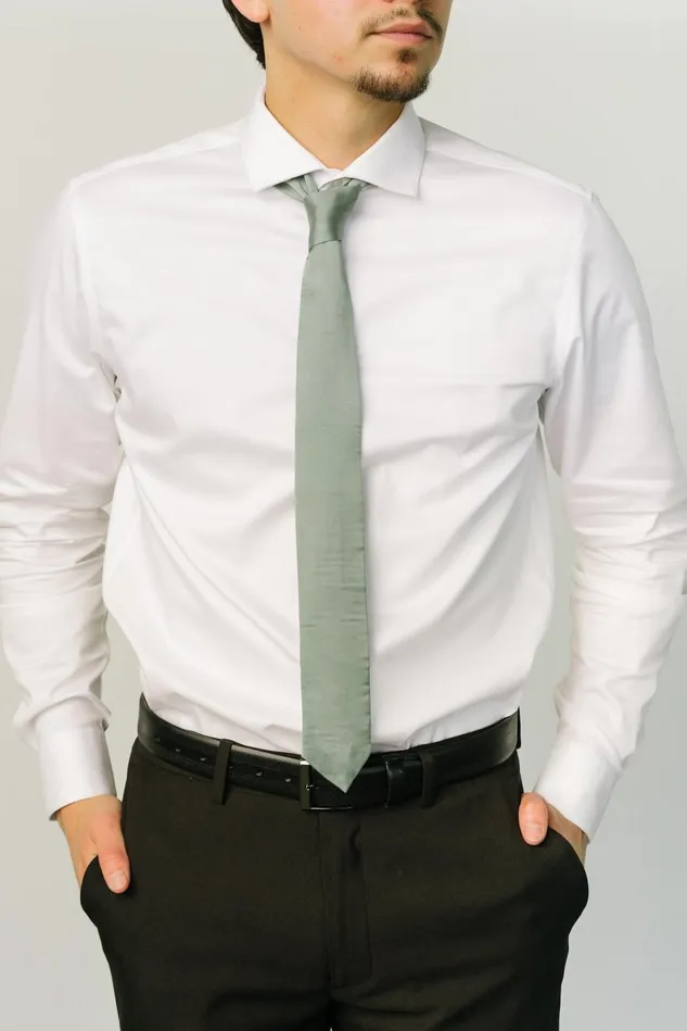 Baltic Born Ties Women Classic Satin Tie Eucalyptus