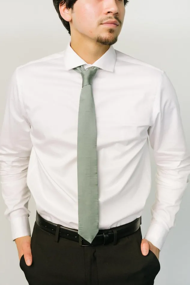 Baltic Born Ties Women Classic Satin Tie Eucalyptus