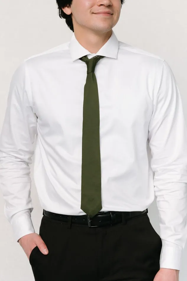 Baltic Born Ties Women Classic Satin Tie Juniper Green