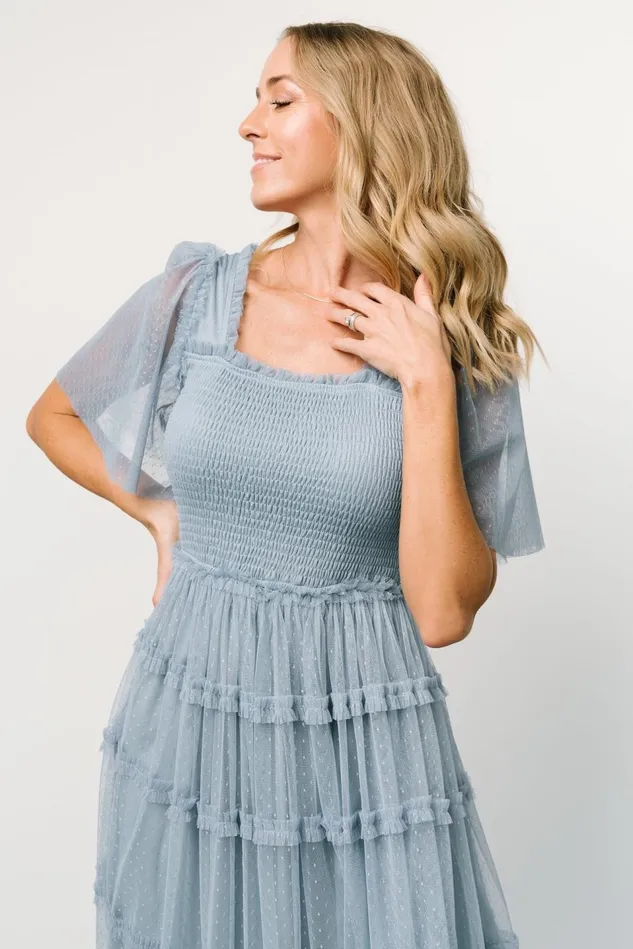 Baltic Born Tulle Styles Women Bexley Tulle Dress Dusty Blue