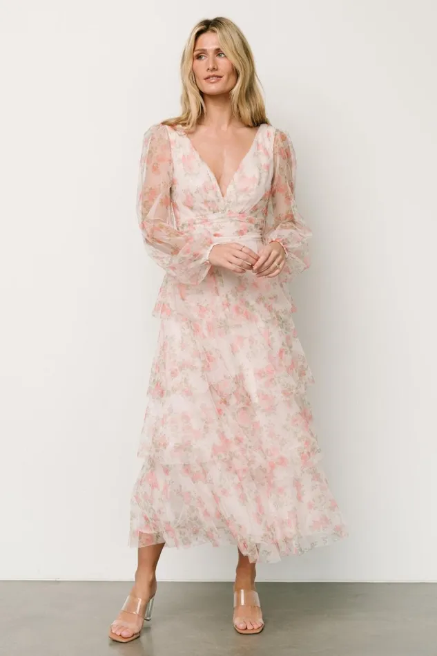 Baltic Born Tulle Styles Women Carolina Tulle Tiered Maxi Dress Blush Floral Baltic Born Tulle Styles Women Carolina Tulle Tiered Maxi Dress Blush Floral
