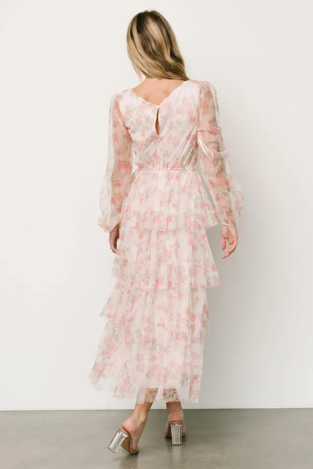 Baltic Born Tulle Styles Women Carolina Tulle Tiered Maxi Dress Blush Floral Baltic Born Tulle Styles Women Carolina Tulle Tiered Maxi Dress Blush Floral