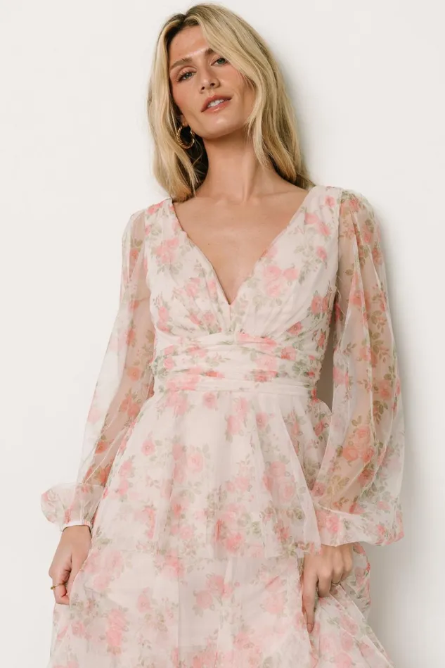 Baltic Born Tulle Styles Women Carolina Tulle Tiered Maxi Dress Blush Floral Baltic Born Tulle Styles Women Carolina Tulle Tiered Maxi Dress Blush Floral