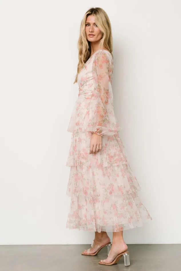Baltic Born Tulle Styles Women Carolina Tulle Tiered Maxi Dress Blush Floral Baltic Born Tulle Styles Women Carolina Tulle Tiered Maxi Dress Blush Floral
