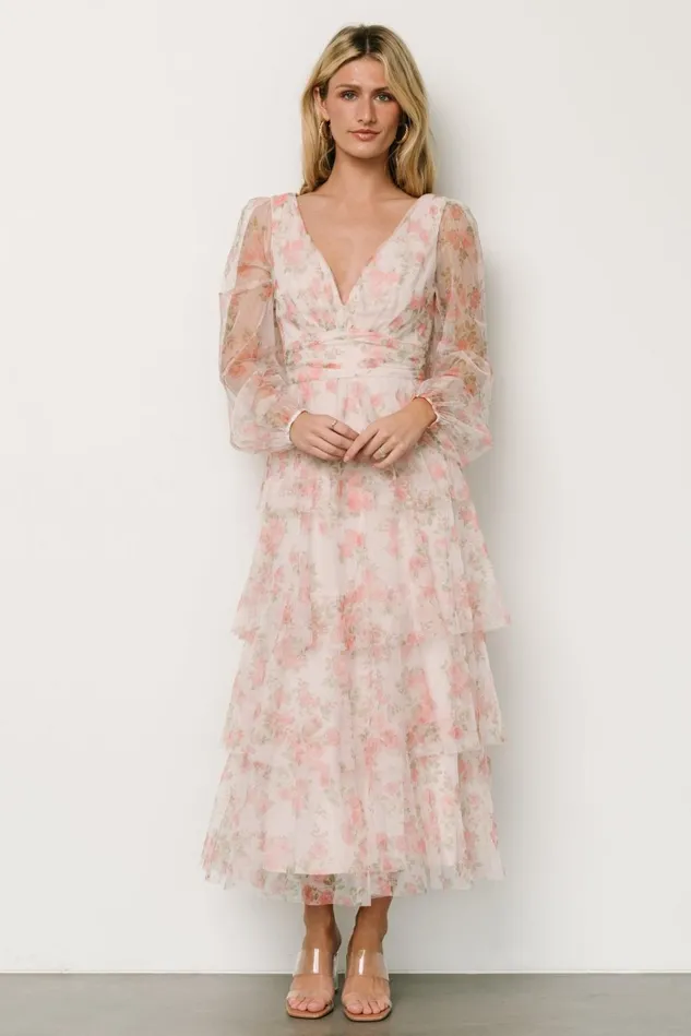 Baltic Born Tulle Styles Women Carolina Tulle Tiered Maxi Dress Blush Floral Baltic Born Tulle Styles Women Carolina Tulle Tiered Maxi Dress Blush Floral