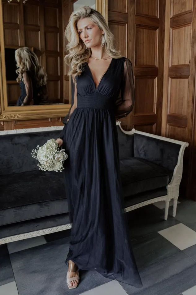 Baltic Born Tulle Styles Women Layla Tulle Maxi Dress Black