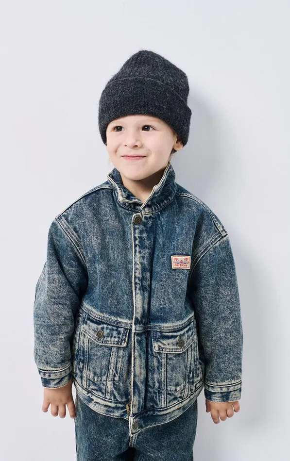 Beanie East Melange Charcoal Kids American Vintage