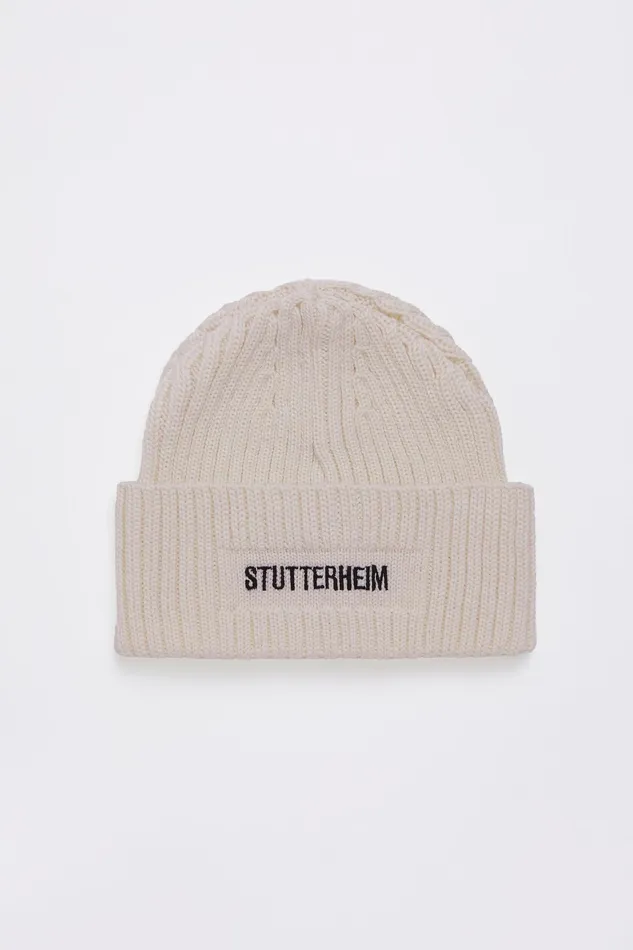 Beanies Women Stutterheim Logo Beanie Light Sand