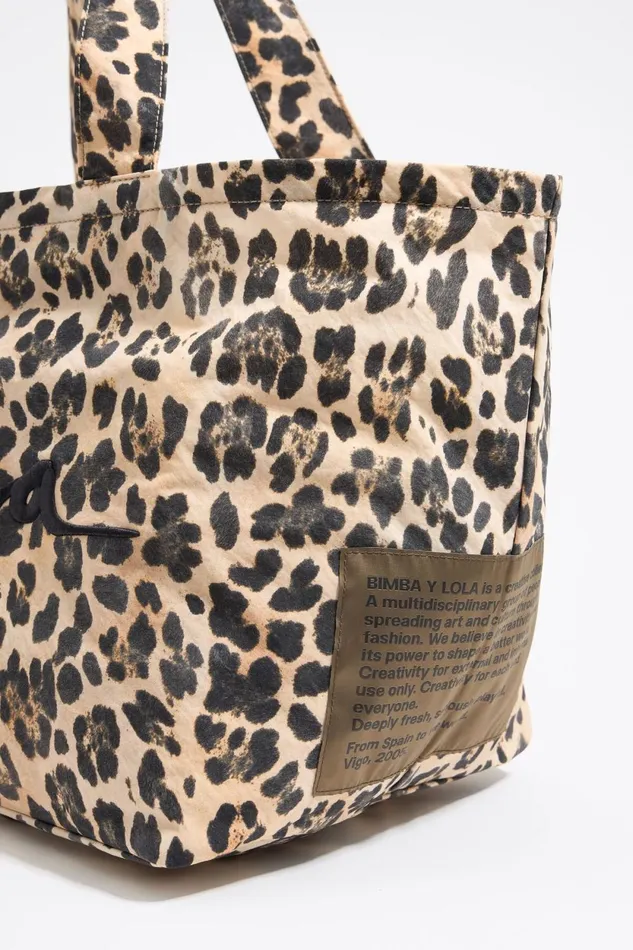 Beige Leopard XL Shopper Bag Leopard Natural Women Bimba Y Lola Shoppers Beige Leopard XL Shopper Bag Leopard Natural Women Bimba Y Lola Shoppers