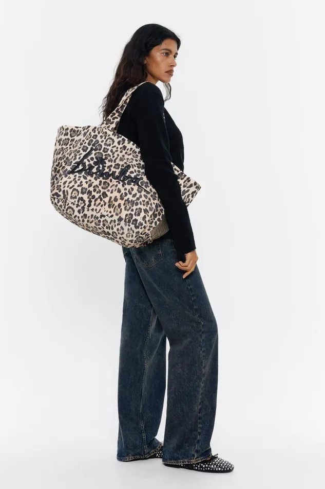 Beige Leopard XL Shopper Bag Leopard Natural Women Bimba Y Lola Shoppers Beige Leopard XL Shopper Bag Leopard Natural Women Bimba Y Lola Shoppers