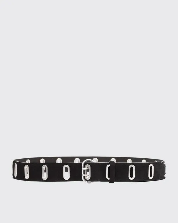 Belts Women Rag and Bone River Suede Belt Black Suede