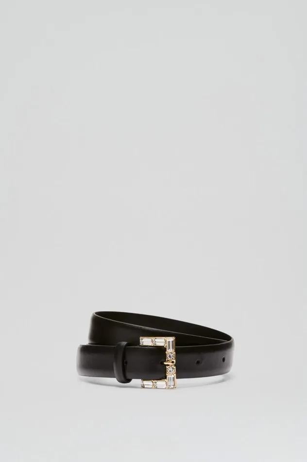 Belts Women Scanlan Theodore STRASS BUCKLE BELT 25 Black Belts Women Scanlan Theodore STRASS BUCKLE BELT 25 Black