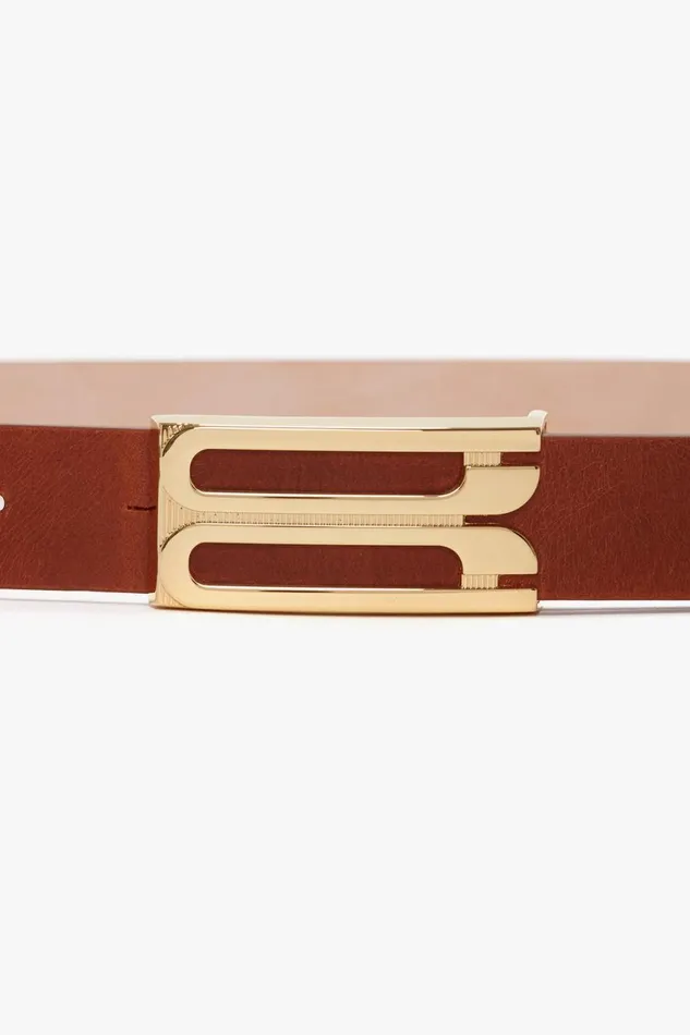 Belts Women Victoria Beckham Exclusive Frame Belt In Tan Leather