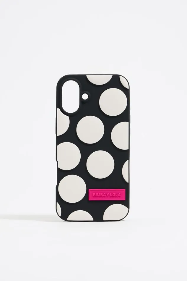 Black Dots Silicone IPhone 16 Plus Case Black Women Bimba Y Lola Phone Cases