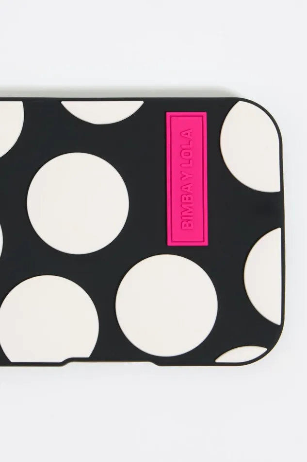 Black Dots Silicone IPhone 16 Plus Case Black Women Bimba Y Lola Phone Cases Black Dots Silicone IPhone 16 Plus Case Black Women Bimba Y Lola Phone Cases
