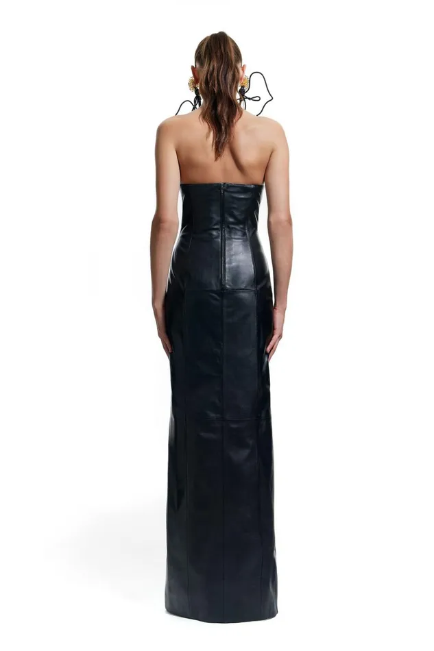 Black Leather Sweetheart Neckline Dress Black Women Bimba Y Lola Bimba Y Palomo Black Leather Sweetheart Neckline Dress Black Women Bimba Y Lola Bimba Y Palomo