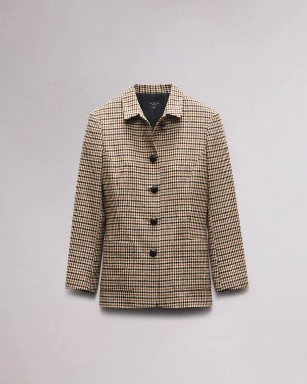 Blazers and Vests Women Rag and Bone Drew Houndstooth Blazer Tan Multi