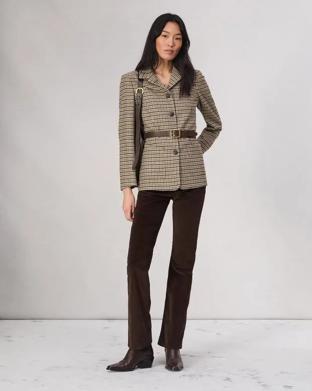 Blazers and Vests Women Rag and Bone Drew Houndstooth Blazer Tan Multi