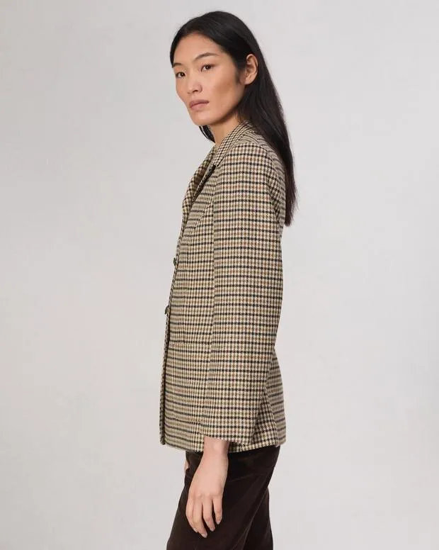 Blazers and Vests Women Rag and Bone Drew Houndstooth Blazer Tan Multi