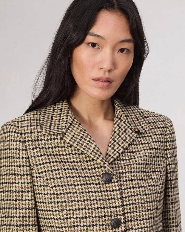 Blazers and Vests Women Rag and Bone Drew Houndstooth Blazer Tan Multi