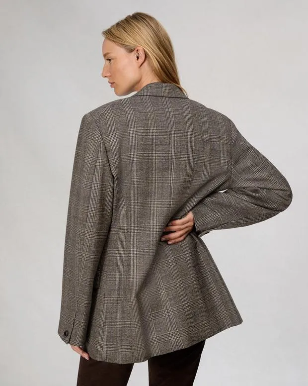 Blazers and Vests Women Rag and Bone Lainey Plaid Blazer Brown Plaid