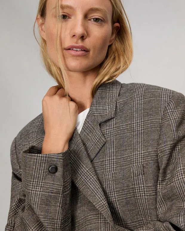 Blazers and Vests Women Rag and Bone Lainey Plaid Blazer Brown Plaid