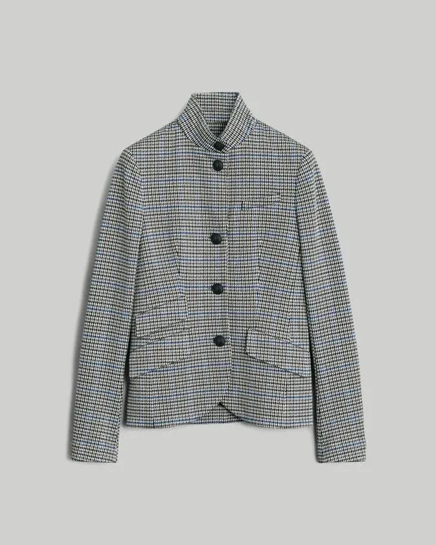 Blazers and Vests Women Rag and Bone Slade Cotton Plaid Blazer Blue Plaid