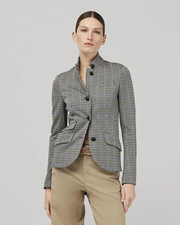 Blazers and Vests Women Rag and Bone Slade Cotton Plaid Blazer Blue Plaid