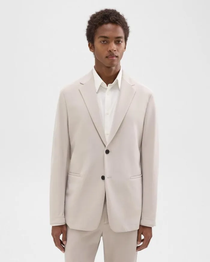 Blazers Jackets Men Theory Clinton Blazer In Precision Ponte Putty