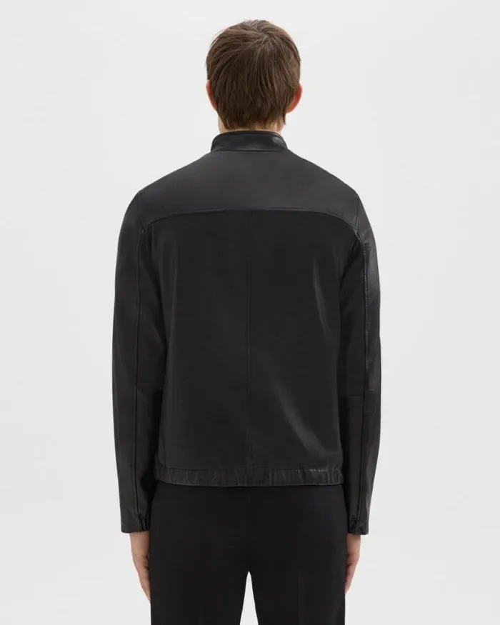 Blazers Jackets Men Theory Morvek Zip Jacket In Leather Black Blazers Jackets Men Theory Morvek Zip Jacket In Leather Black