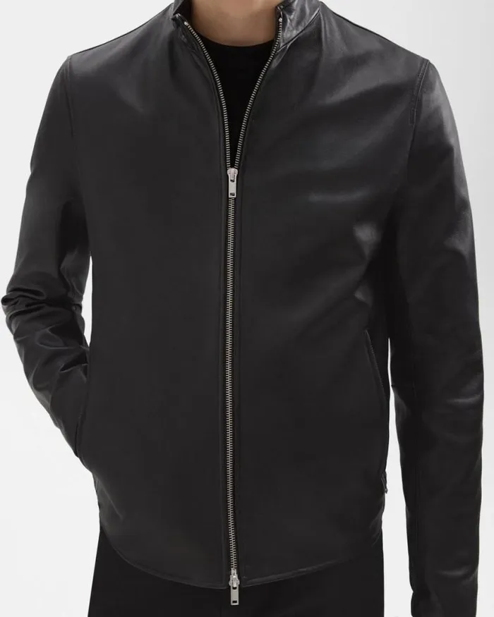 Blazers Jackets Men Theory Morvek Zip Jacket In Leather Black Blazers Jackets Men Theory Morvek Zip Jacket In Leather Black