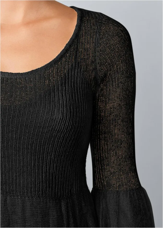 BOHO SWEATER DRESS Black Women VENUS Short Dresses