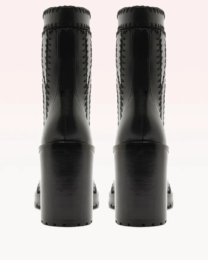 Boots Women Alexandre Birman Regina Combat Bootie 8211 Block 90 Heel 8211 Black Designer Combat Boots Black