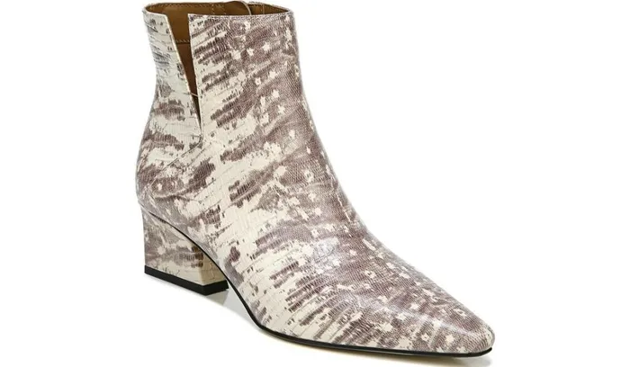 Boots Women Franco Sarto Franco Sandria Block Heel Bootie Roccia Snake Print Leather