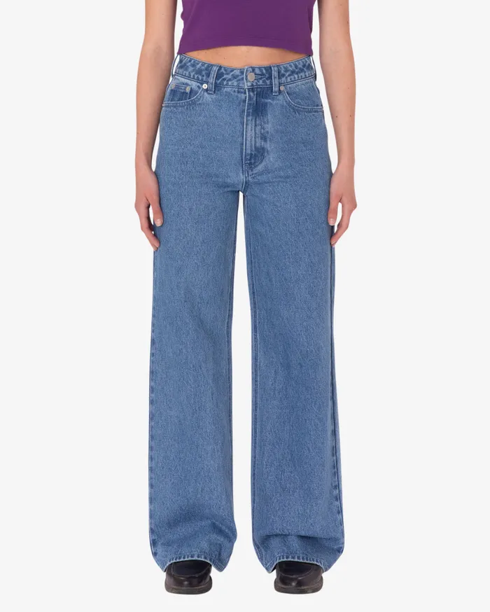 BOTTOMS Women ERRAND HIGHWAIST 5 POCKET DENIM Light Indigo OBEY Clothing