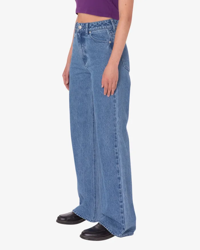 BOTTOMS Women ERRAND HIGHWAIST 5 POCKET DENIM Light Indigo OBEY Clothing
