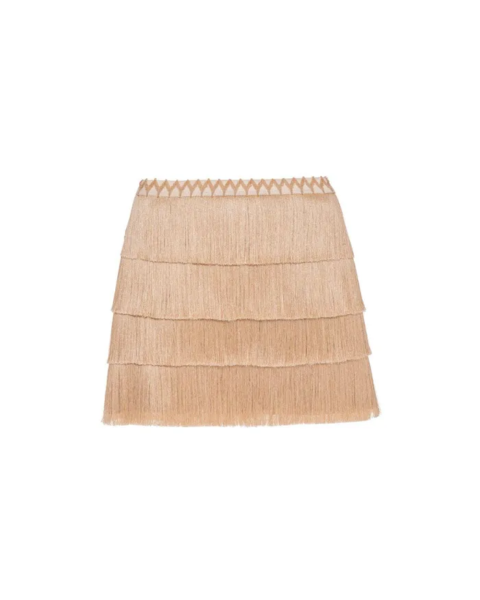 Bottoms Women PatBO Fringe Trim Mini Skirt FINAL SALE