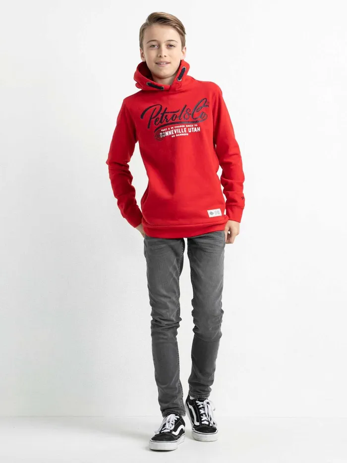Boys Knits and Sweats Petrol Industries Hoodie With Logo Artwork Pepper Red