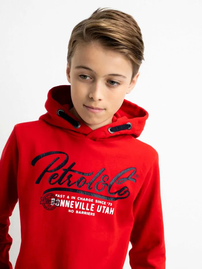 Boys Knits and Sweats Petrol Industries Hoodie With Logo Artwork Pepper Red