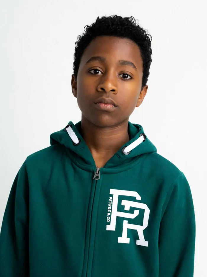 Boys Knits and Sweats Petrol Industries Zipped Hoodie Emerald Green