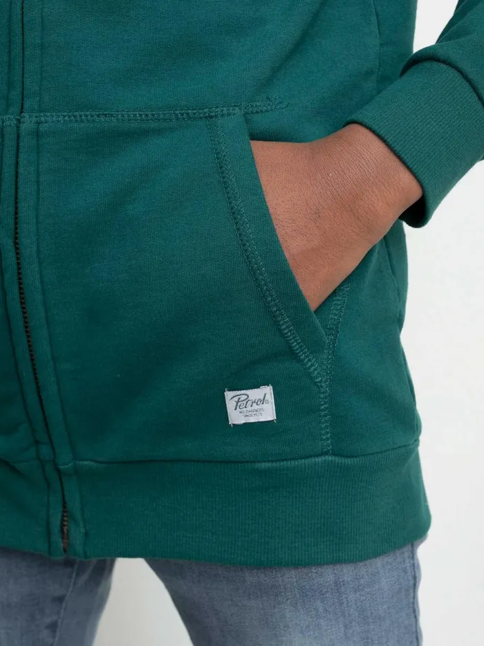 Boys Knits and Sweats Petrol Industries Zipped Hoodie Emerald Green