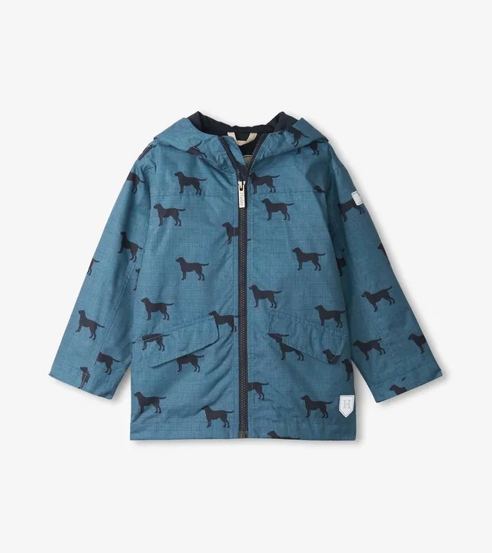 Boys Preppy Dogs ZipUp Lightweight Rain Jacket Hatley