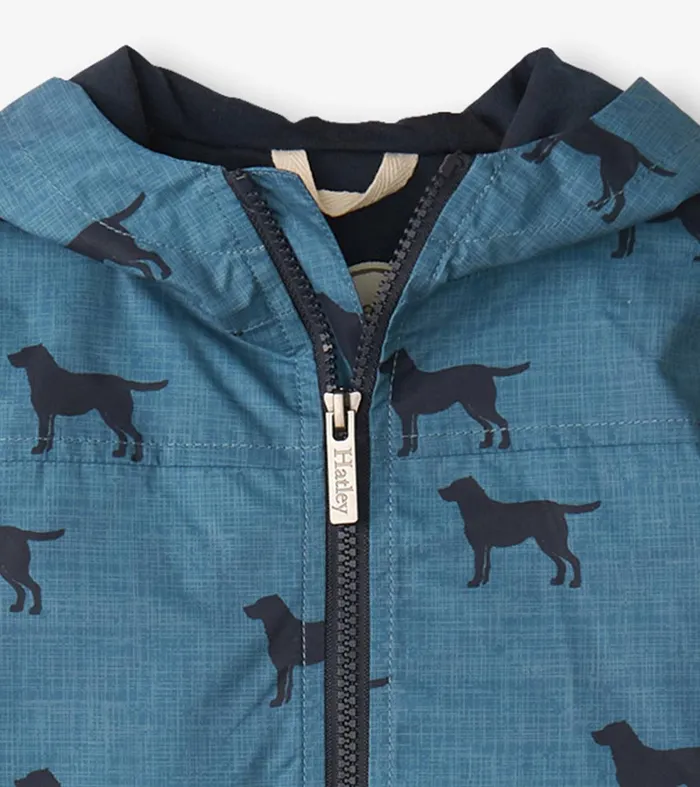Boys Preppy Dogs ZipUp Lightweight Rain Jacket Hatley