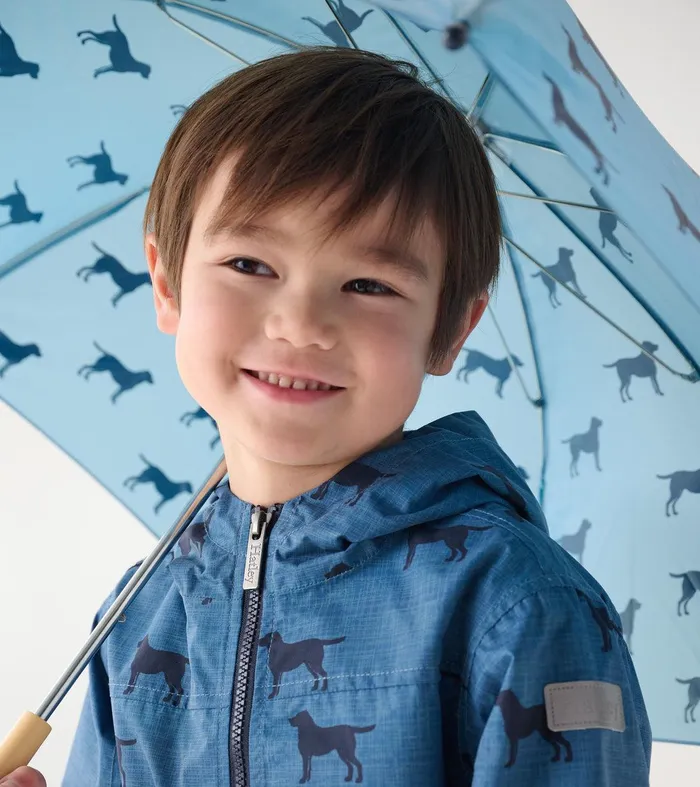 Boys Preppy Dogs ZipUp Lightweight Rain Jacket Hatley