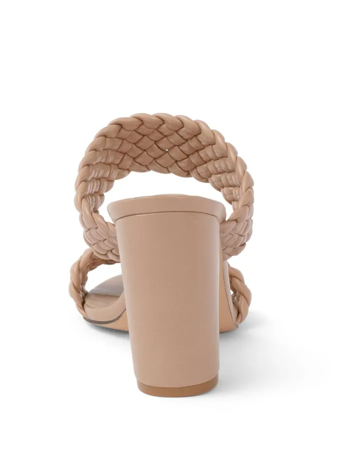 BRAIDED DOUBLE STRAP MULES Taupe Women VENUS Heels